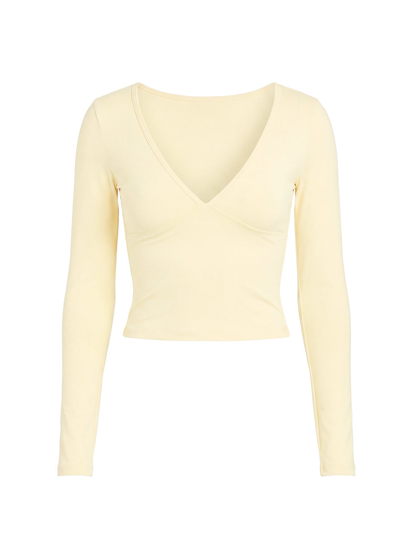 New Horizons Long Sleeve V Neck Top Butter Yellow