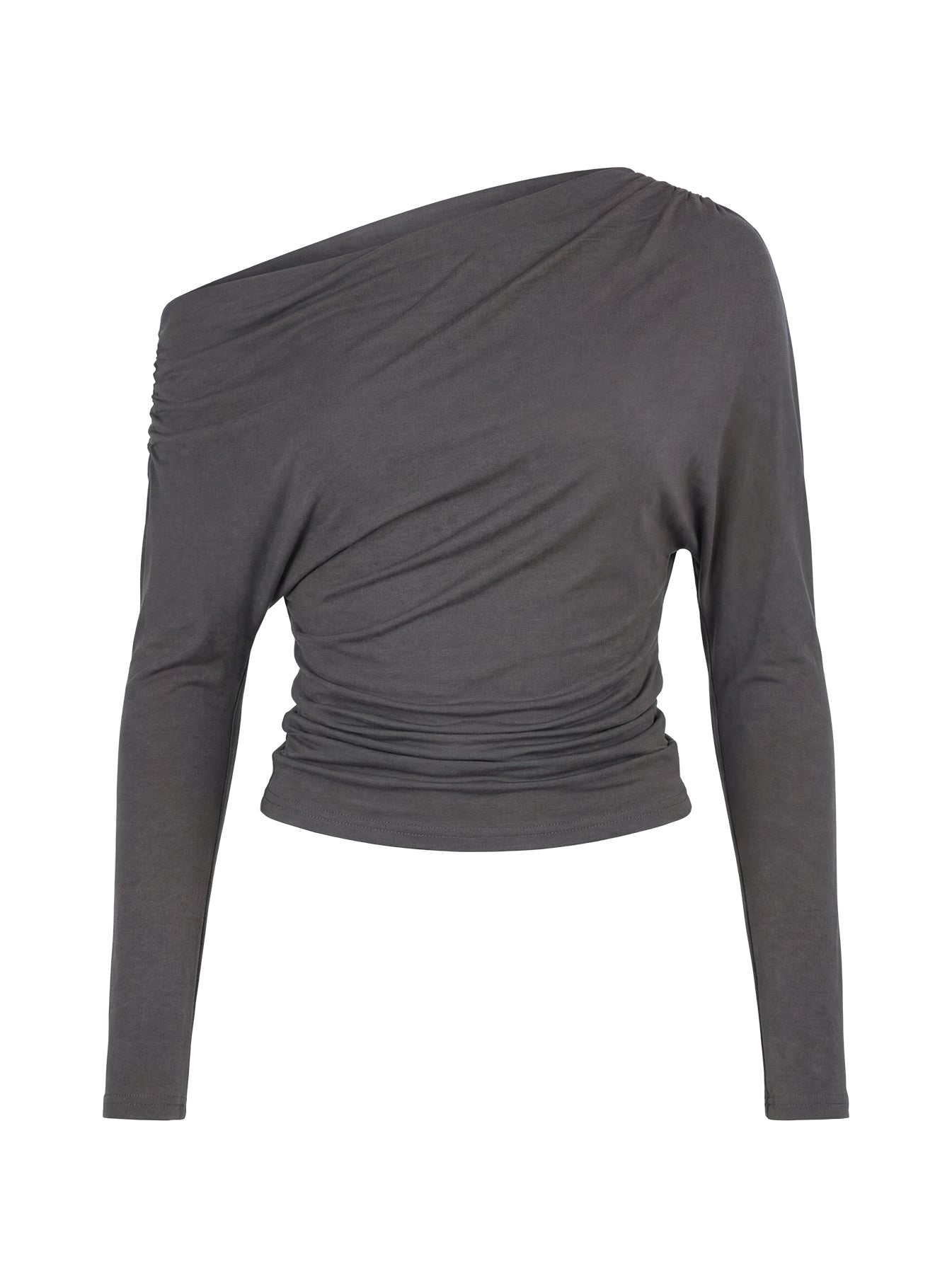 Party Hour Off Shoulder Top Charcoal