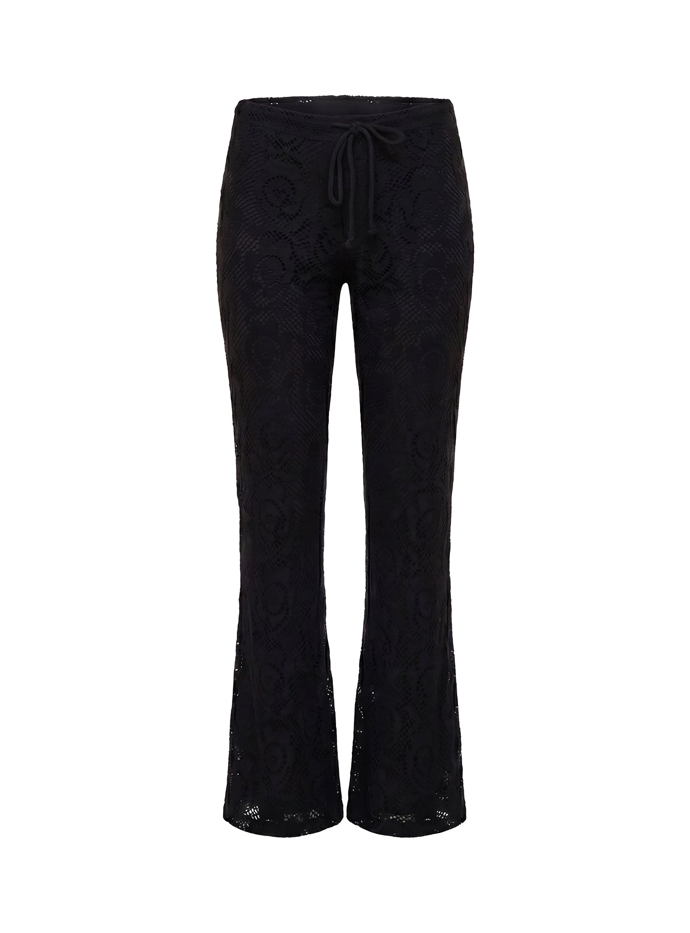 Rosadonna Lace Flare Pants Black