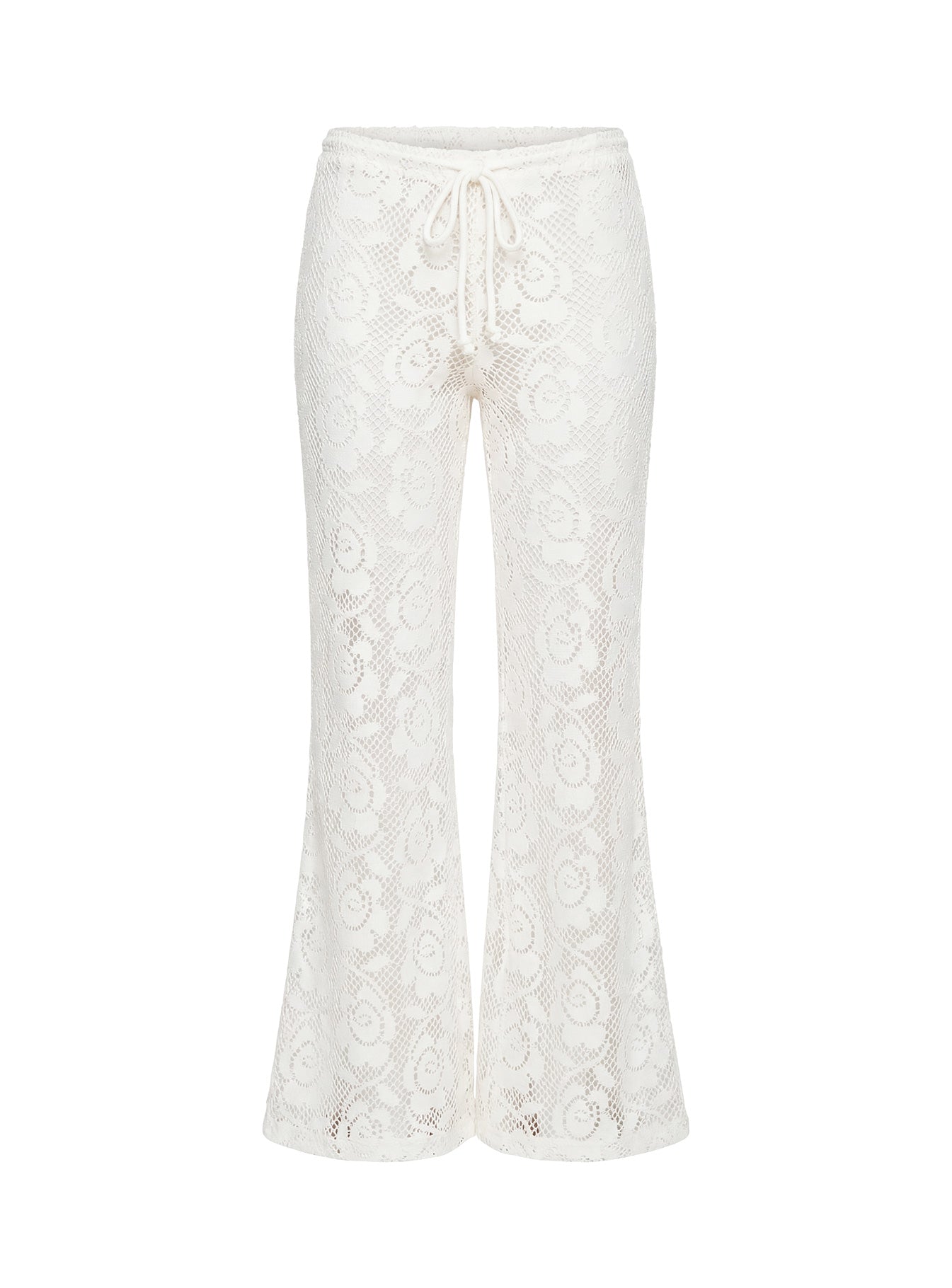 Rosadonna Lace Flare Pants Cream