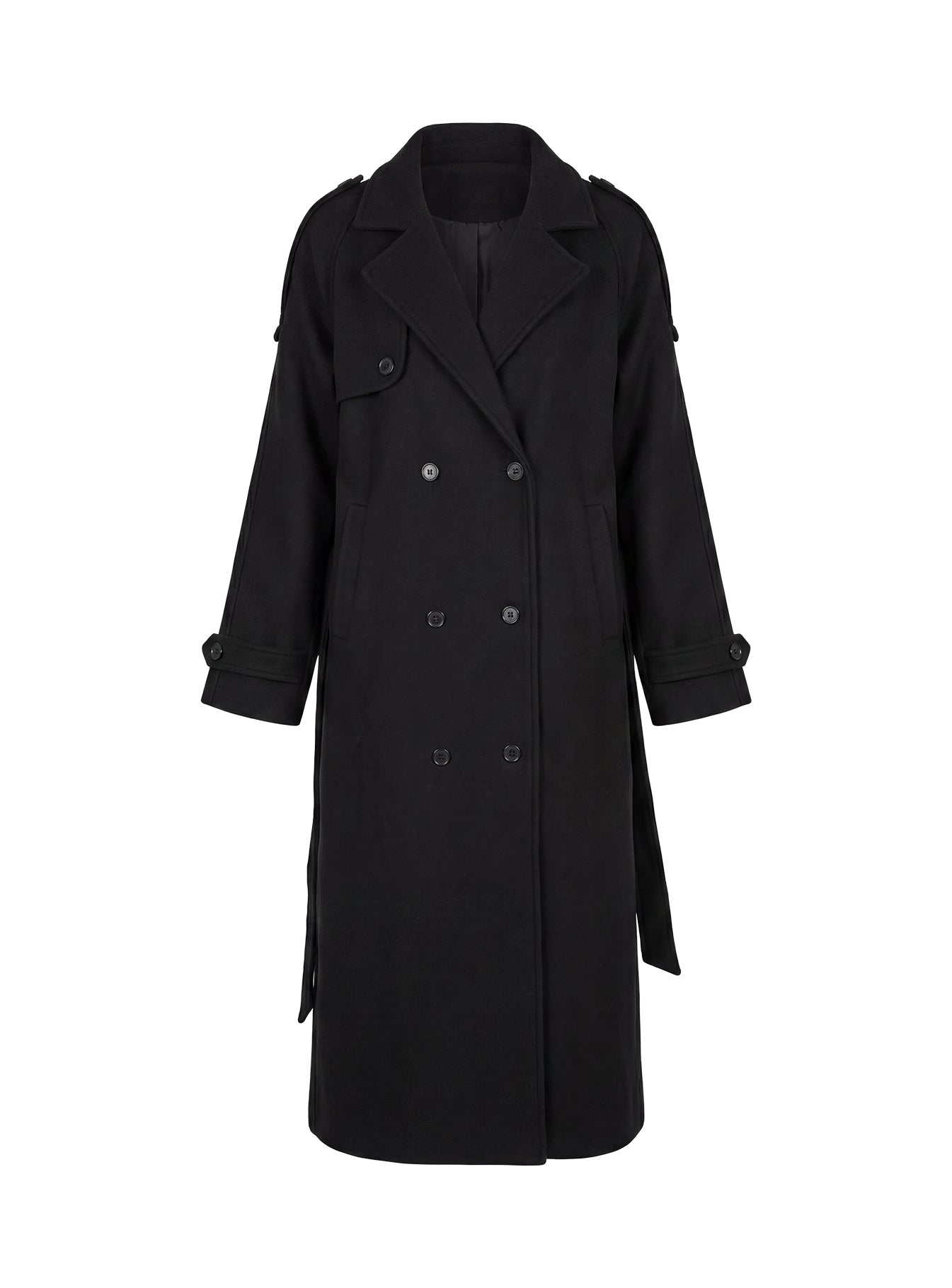 Rylanne Longline Trench Coat Black