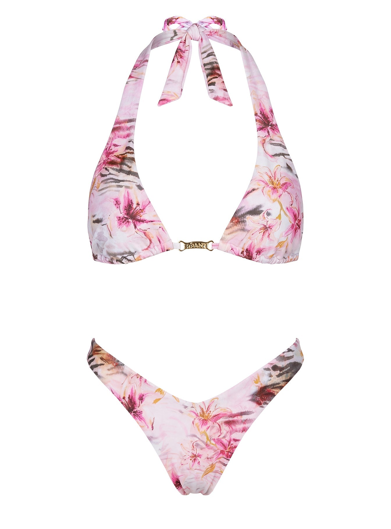 Edita Cheeky Bikini Bottoms Pink Animal Floral