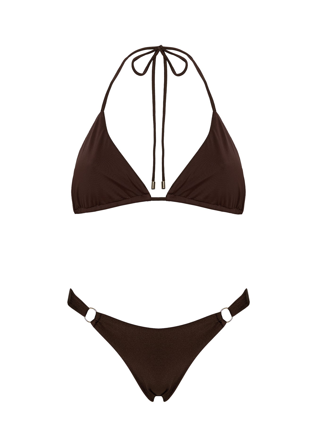 Kennedie Shine High Cut Ring Bikini Bottoms Chocolate Brown