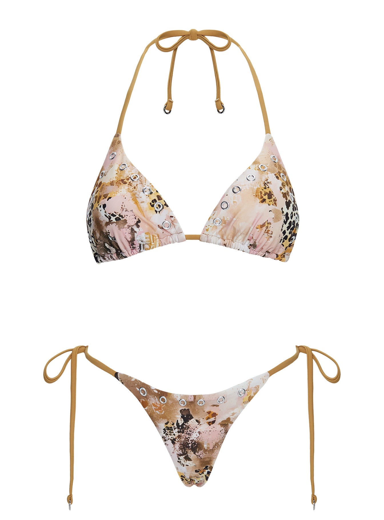 Noxie Triangle Bikini Top Leopard Multi