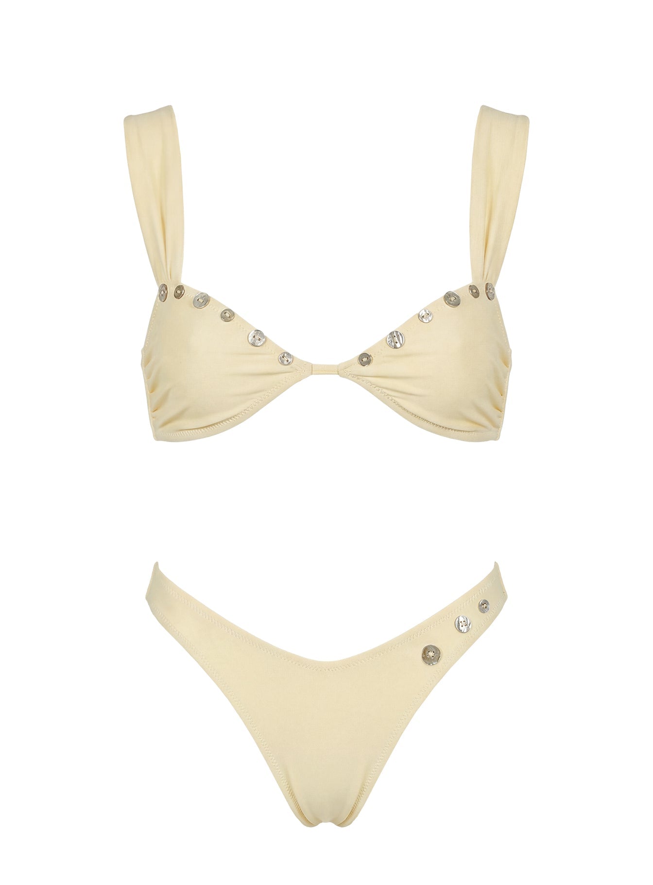 Endless Weekend Shell Detail Bikini Bottoms Cream